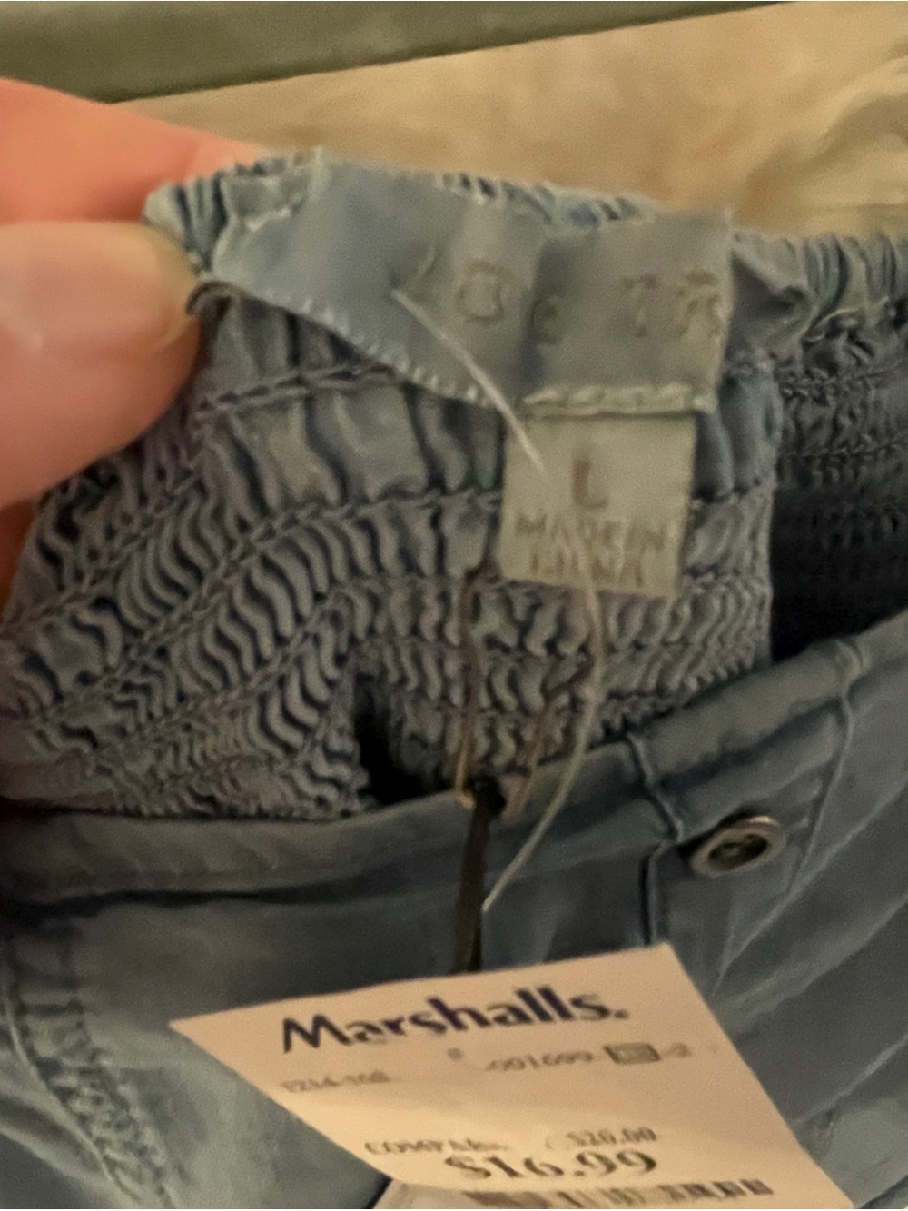 Marshalls Dusty Blue Button-Front Square Neck Dress - Picture 4 of 4